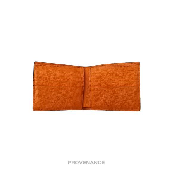🔴 Burberry Logo 8CC Bifold Wallet - Orange Grained Leather - Picture 5 of 9